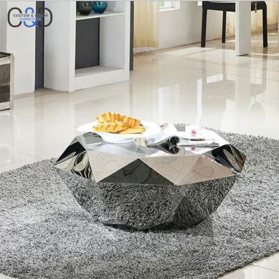 China Modern Living Room Side Table Living Room Diamond Shape Stainless Steel Coffee Table for sale