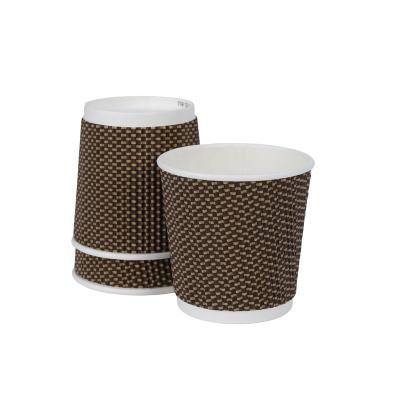 China Wholesale Cheap Custom Printing Ripple 4oz Disposable Wallpaper Cup for sale