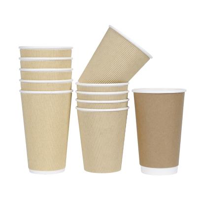 China Double-layer Biodegradable Coffee Paper Cups Disposable Paper Cups Milk Compostable Coffee Tea Cups With Customized Logo for sale