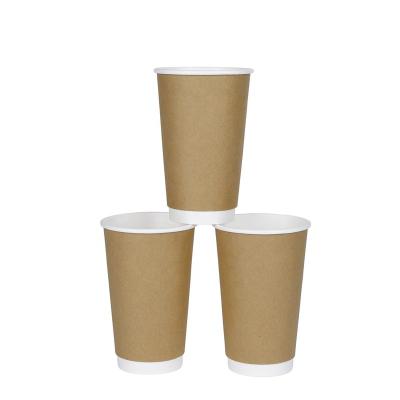 China Custom Logo Packaging Paper Cup Hot Coffee Cup Beverage Biodegradable Hot Black Disposable Coffee Double Wall for sale