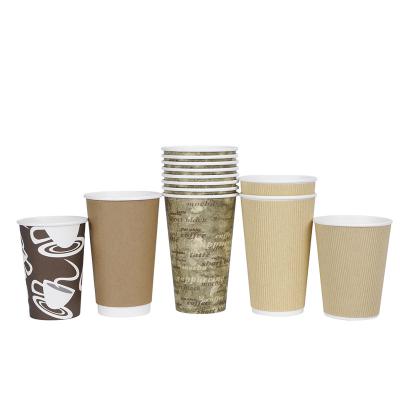 China Biodegradable custom double-layer thickened coffee milk tea beverage packaging hot takeaway coffee cup drink for sale