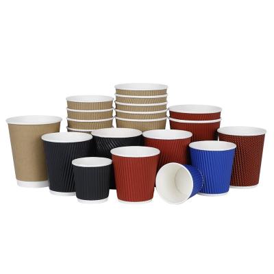 China Hot selling biodegradable disposable double layer paper coffee milk tea paper cup with logo for sale