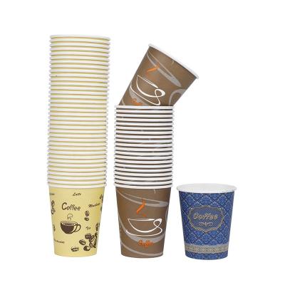 China Factory price biodegradable 100% biodegradable disposable paper cups 8oz customized printing Sinngle wallpaper coffee cup for hot drink for sale