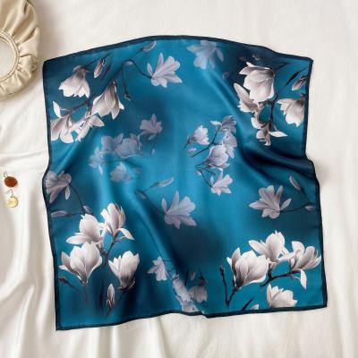 China Women's Ombre Silk Scarf Paisley Floral Print Silk Bandanas 100% Satin Scarf Square Silk Scarf Silk Scarf for sale