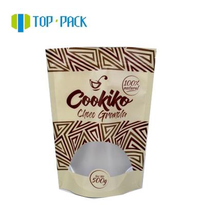 China Matte Finish Food Grade Aluminum Foil Granola Stand Up Packaging Bag With Zipper for sale