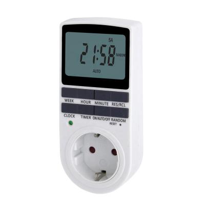 China Residential / Multi-Purpose Home Using Large Digital LCD Timer Daily Weekly Socket EU Standard for sale