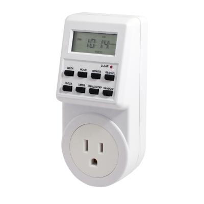 China Type B Timer Switch Household Timer Plug 120V USA Programmable Weekly Digital Outlet TE01 for sale