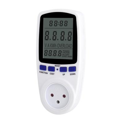 China Energy Monitor Israel Plug Digital Energy Meter Socket Smart LCD Electricity Meter Monitor Solar Powered Wattmeter Indoor Use for sale