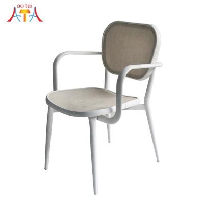 China Modern Fabric Metal Spinning Cafe Chairs Living Back Replaceable Dining Room Leisure Hotel Furniture for sale