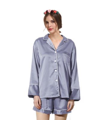 China QUICK DRY Silk Women's Thick Satin Pajamas Set for sale