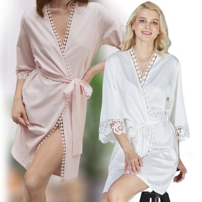 China Breathable Wholesale Fast Shipping Floral Satin Kimono Robe for sale