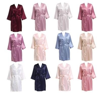 China OEM Breathable Simple Colors Sleeping Silk Robe for sale