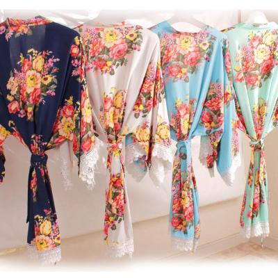 China Big Size Breathable Floral Sleep Night Gown for sale