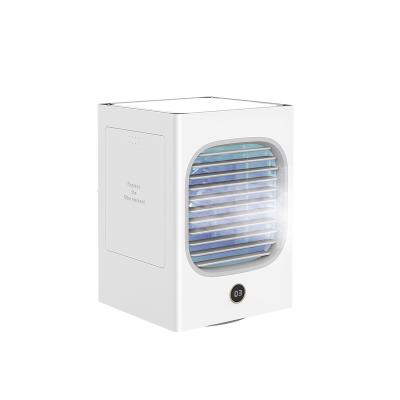 China Mini Size Rechargeable Mini Portable D.C.C Table Fan USB Portable Electric Air Cooler with Strong Wind Speed for sale