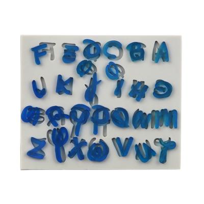 China Best Viable Wholesale EF174 Selling Funny 3D Letters Alphabets Fondant Silicone Cake Decorating Molds for sale