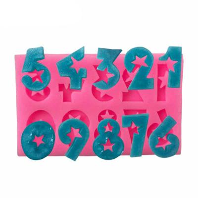 China EF166 0-9 Birthday Cake Numbers Fondant Molde Sustainable Best Selling Silicone for sale