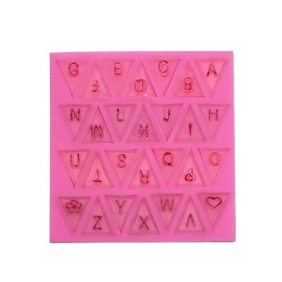 China Viable English Letters Alphabet Triangle Shape Chocolate Cake Biscuit Silicone Molds EF037 26 for sale