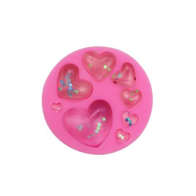 China EF159 3D Viable Love Valentine's Day Multi Size Hearts Silicone Fondant Cake Decorating Molds for sale