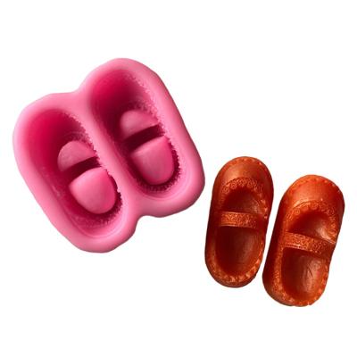 China Sustainable EF261 Cake Decoration Tools Cute 3D Baby Shoes Silicon Chocolate Fondant Mold for sale