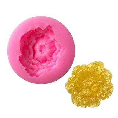 China EF269 Viable Ever Like 3D Peony Flower Fondant Silicone Candle Soap Baking Molds From China for sale