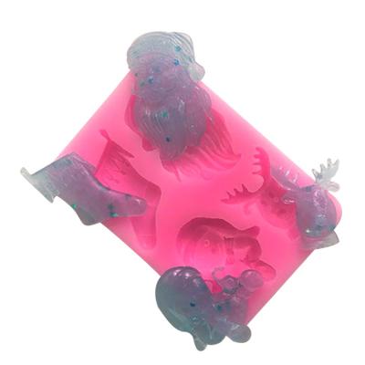 China Hot Selling Christmas Pendant Forma de Silicone Xmas EF321 Viable Chocolate Mold Pet for sale