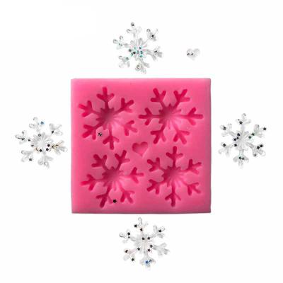 China Best Viable Large Selling Christmas Snowflakes Silicone Chocolate Molds EF306 For Cake Decorating for sale