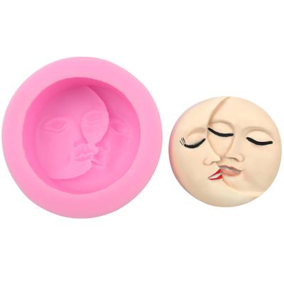 China EF135 Sustainable Round Silicone Double Face Shaped Fondant Molds For DIY Handmade Soap Baking Tools for sale