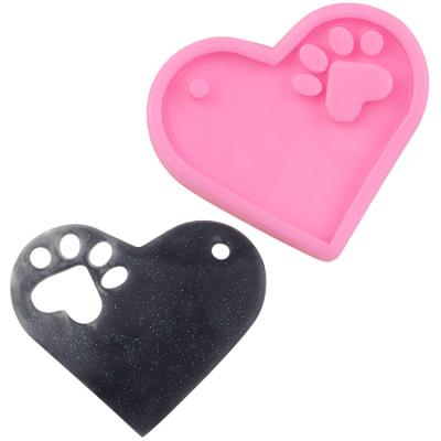 China EF130 Head Bear Heart Paw Heart Shape Resin Cute Silicone Candy Chain Candy Molds For DIY Craft Cake Ice Cream for sale