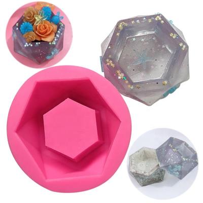 China EF083 Best Selling Viable DIY 3D Ice Clay Flower Vase Concrete Fondant Silicone Resin Mold for sale