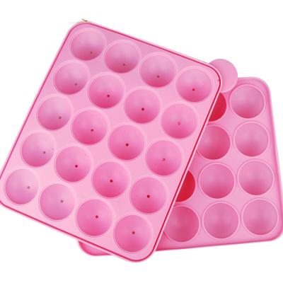 China Sustainable ES192 Non-Stick Silicone Round Lollipop Mold Kitchen Cake Bake Spherical Mold Chocolate Mold for sale