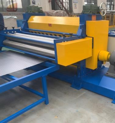 China Metal Sheet Embossing Machine Automatic Aluminum Metal Plate Embossing With Uncoiler And Coiler for sale