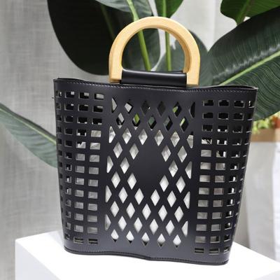 China New Style New Product Black Cutout Craft Women Bags Cross - Body Supplier PU Leather Purses Handbags Fashion Brand Lady Handbag for sale