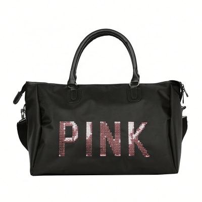 China Fashion Sequins Black Pink Shoe Compartment Duffel Bag Gym Sports Waterproof Bags for Men Women Travel Training Yoga for sale