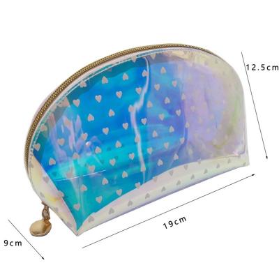 China New Style Waterproof Rainbow Hologram TPU Makeup Bag Kids Cosmetic Bag For Travel Storage for sale