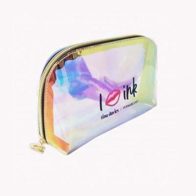 China Hot Selling Durable Cute OEM New Design Fashion Holographic Colorful Laser TPU Cosmetic Bag With Logo for sale