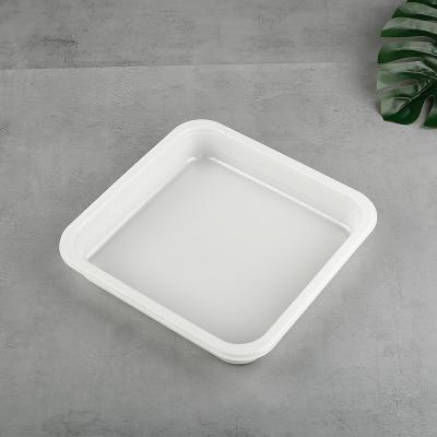 China Customizable Disposable Disposable Black White Plastic Food Containers Fruit Packaging Tray for sale