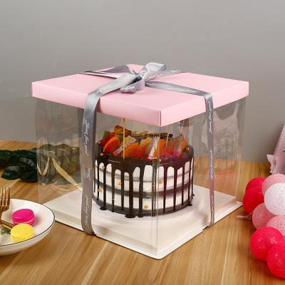 China Recyclable Single Tall Plastic Acetate Cake Carrier Box Manufacturers for sale