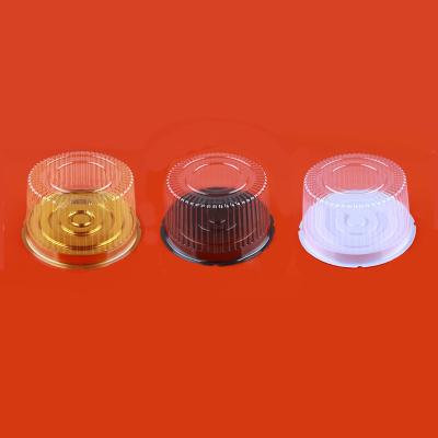 China Recyclable Luxury Custom Transparent Logo Cake Box PET Wedding Birthday Party Transparent Gift Box Gold Clear Round Dome for sale