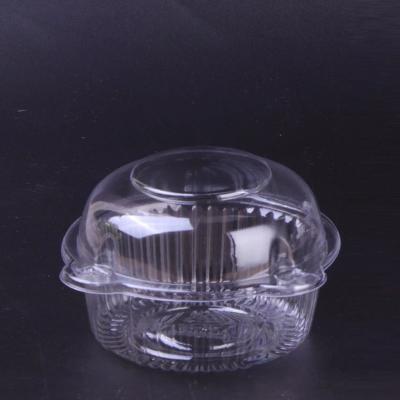 China Custom Disposable Round Clear Plastic Fruit Round PET Cake Packaging Boxes With Lid for sale