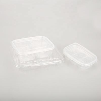 China Small Recyclable Disposable Transparent Plastic Clear Round Slice Cake Containers Box for sale