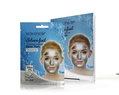 China Whitening Whitening Private Label Custom Firming Mask Nourishing Silver Foil Lighting Facial Pouch Moisturizing Face Mask Sheet for sale