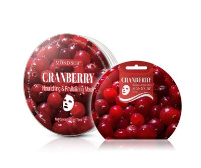 China Mond'sub New Product Moisturizer Moisturizer Eucalyptus Plant Fiber Mask Cranberry Facial Revitalizing Face Mask for sale