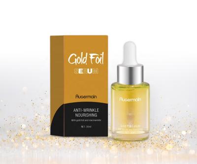 China 30ml Custom Gold Foil Private Label Anti Wrinkle Anti Aging Serum For Facial Skin Care Manufacturer for sale