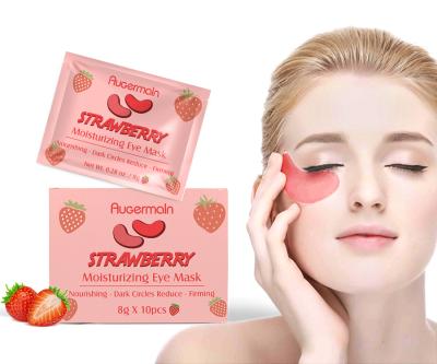 China Anti Wrinkle Private Label Strawberry Eye Mask Repair Reduce Wrinkle Pink Collagen Eye Mask for sale