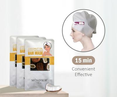 China Repair Damaged Hair Repair Damaged Natural Hair Mask OEM Natural Hair Mask Coconut Hair Treatment Cap Sheet For Dry Damaged Hair for sale