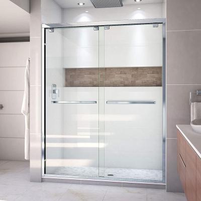 China Modern Customized Frameless Bathroom Shower Enclosures Tempered Glass Screen Sliding Shower Door for sale