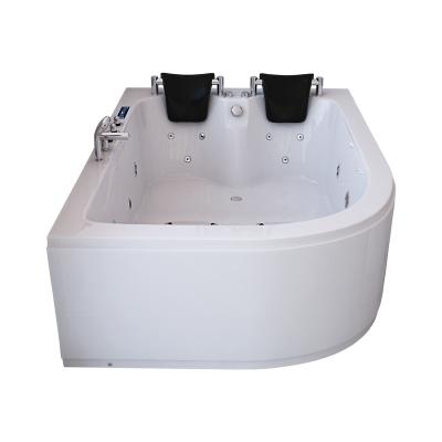 China Elegant Acrylic Hot Tub 2 Person Whirlpool Massage Bathtubs Free Standing Appearance Double Person Bathtub for sale