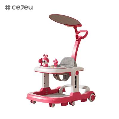 China QRBB-869A,baby walker,2 in 1 3 Height adjuster Wheel*6 Brake/Music/Toys Safety anti fall stripSeat cushion: linen Silent for sale