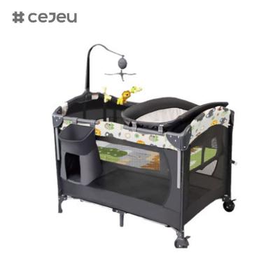 China CJ-CB-YXC0001 Baby Bedside Bed Sleeping Basket Stitching Children′s Bed Movable Folding Storage Crib for sale