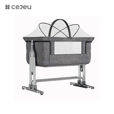 China CJ-CH-122 Metalen Moderne Multifunktioneel Opvouwbaar Baby Bassinet Crib Kids Cradle Bed Cots Baby Naast Sleeper Te koop